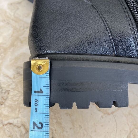 Kelly & Katie Vegan Leather Chunky Motorcycle Buckle Boots - Picture 16 of 16